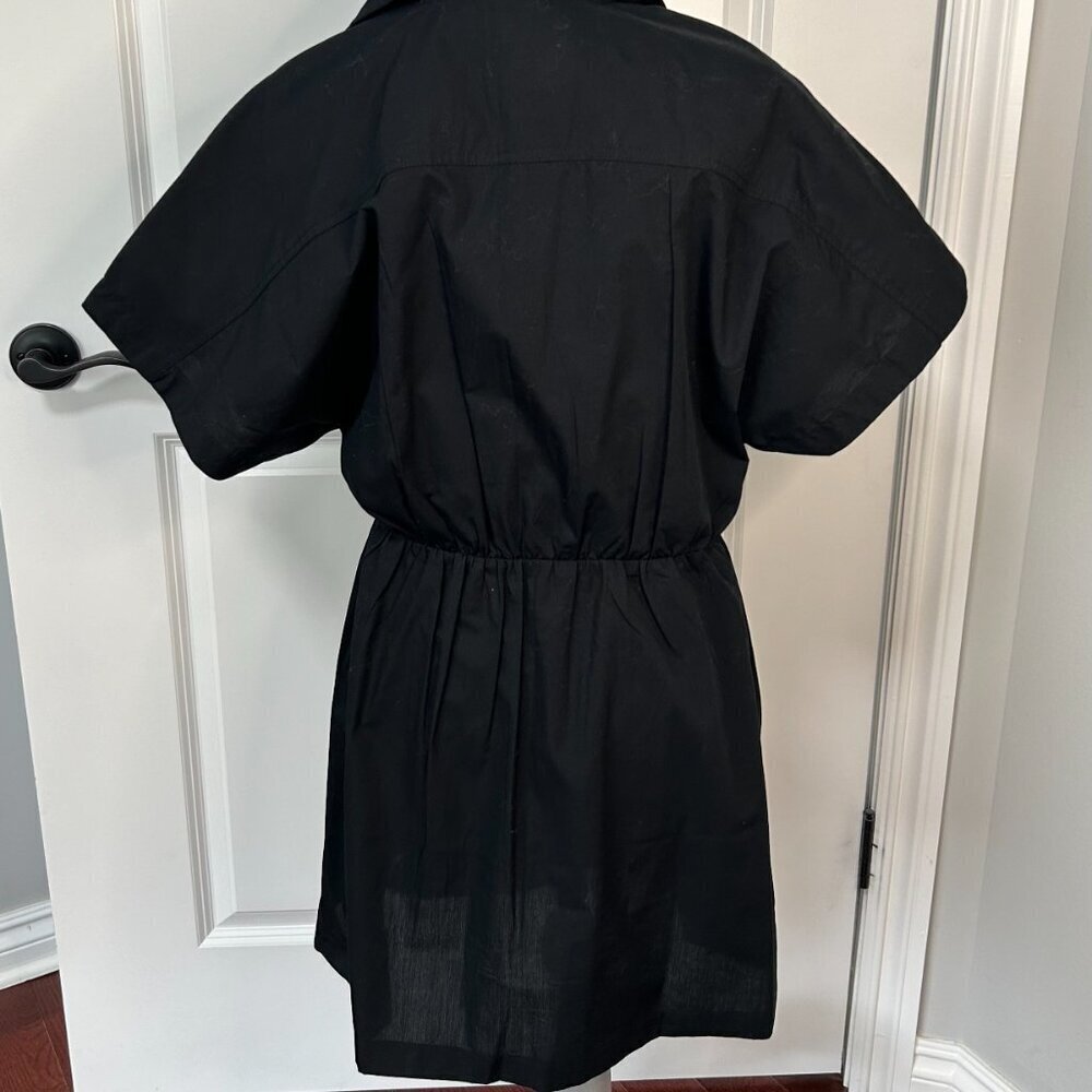 Abercrombie & Fitch Black Short Sleeve Poplin Shirt Dress Size M EUC - Picture 2 of 2